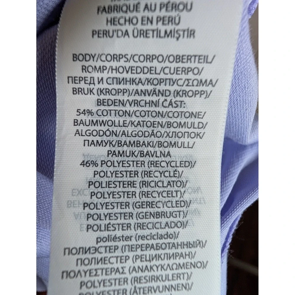 Polo Ralph Lauren Polo Shirt Girls L‎ 12-14 Purple Tipped Short Sleeve Pony Logo